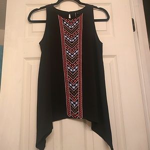 MED embroidered drapey tank